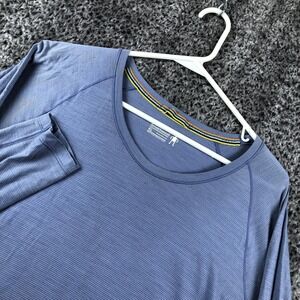 Smartwool Shirt Womens XL Blue Wool Long Sleeve Crew Neck Base Layer